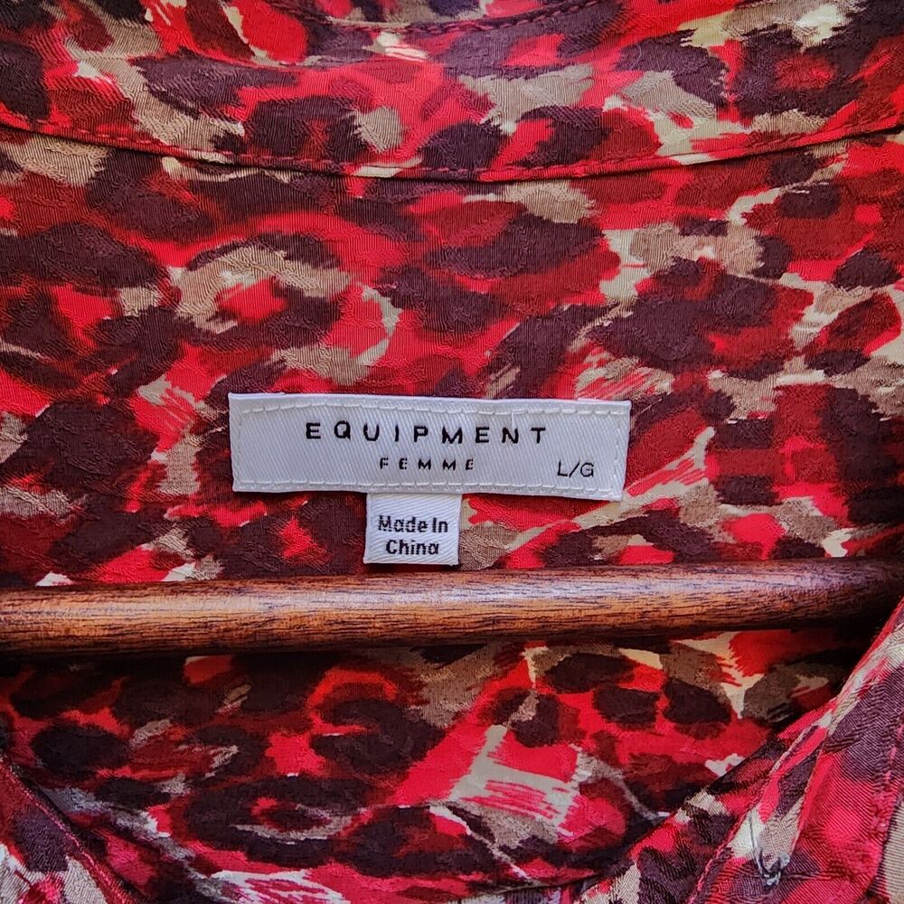Equipment Red and Black Blouse - Picture 11 of 12